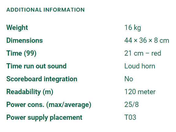 Shot clocks NAUTRONIC NC21750, 24-sek fristående 2st/sats