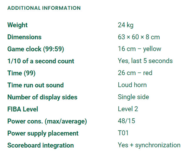 Shot clock NAUTRONIC NC26792, 24-sek, fast, 2st/sats