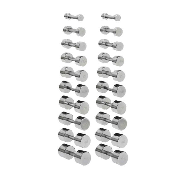 Hantelsett Krom 10-pk