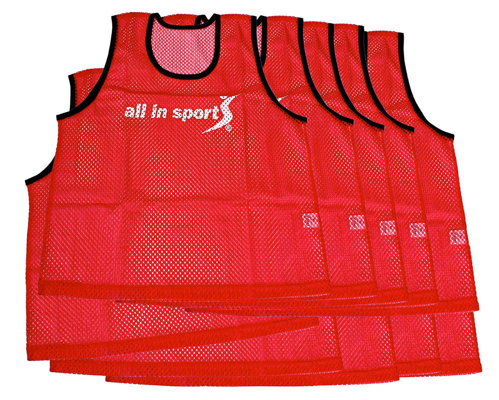 Lagväst ALL IN SPORT Senoior, röd, 10-pack