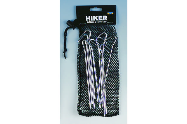 Tältpinnar 18 cm, 10-pack i mesh-bag