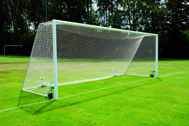 Fotbollsmålpaket UNISPORT Lyft 7,32 x 2,44 m, inklusive nät, exkl glidskydd