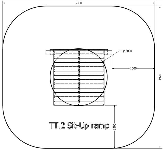 Sit up ramp fast, fast höjd