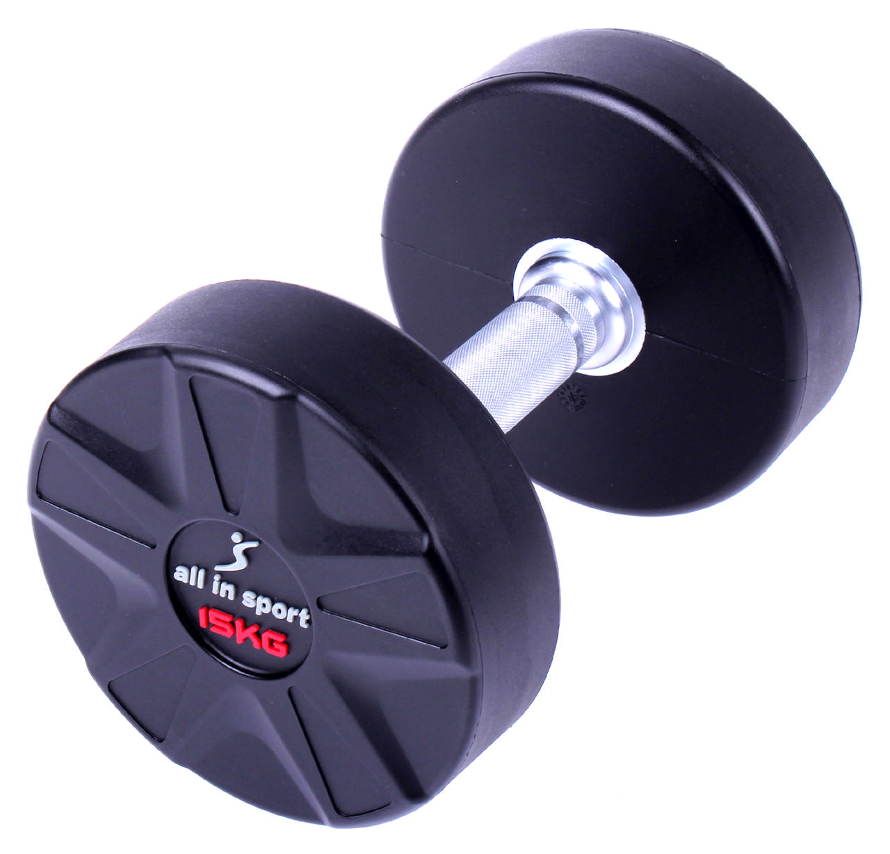 Helgjuten PU hantel 15Kg