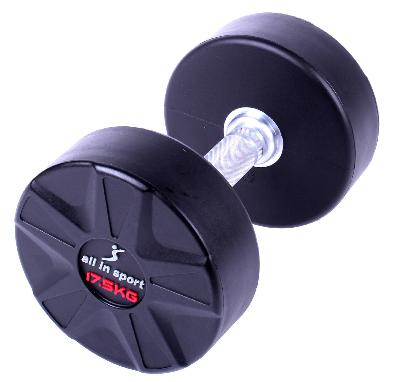 Helgjuten PU hantel 17,5Kg