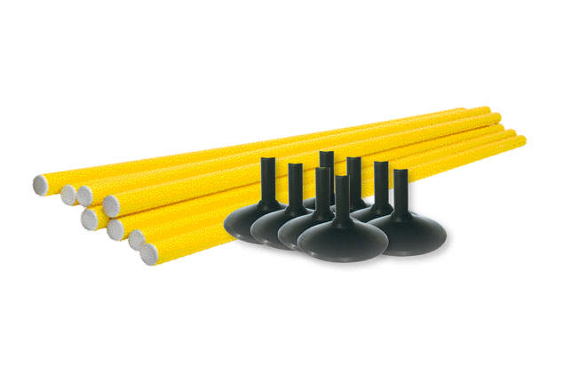 Slalompaket med gummifötter, 8-p