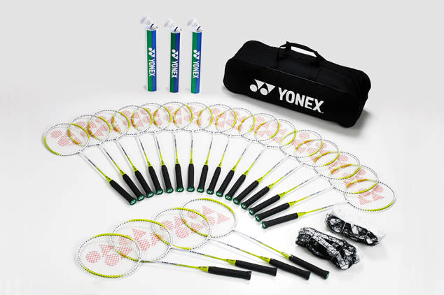Badmintonset YONEX School set, 20 rack, 3 dussin bollar, 2 nät, 1 väska