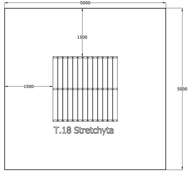 Stretchyta 2x2 meter, kan byggas ut vid behov