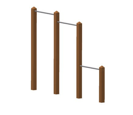 Armhävningsstång, 2 höga, 1 låg