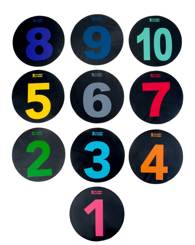 PURE Nummerplattor 1-10 i olika färger, inkl förvaringsväska