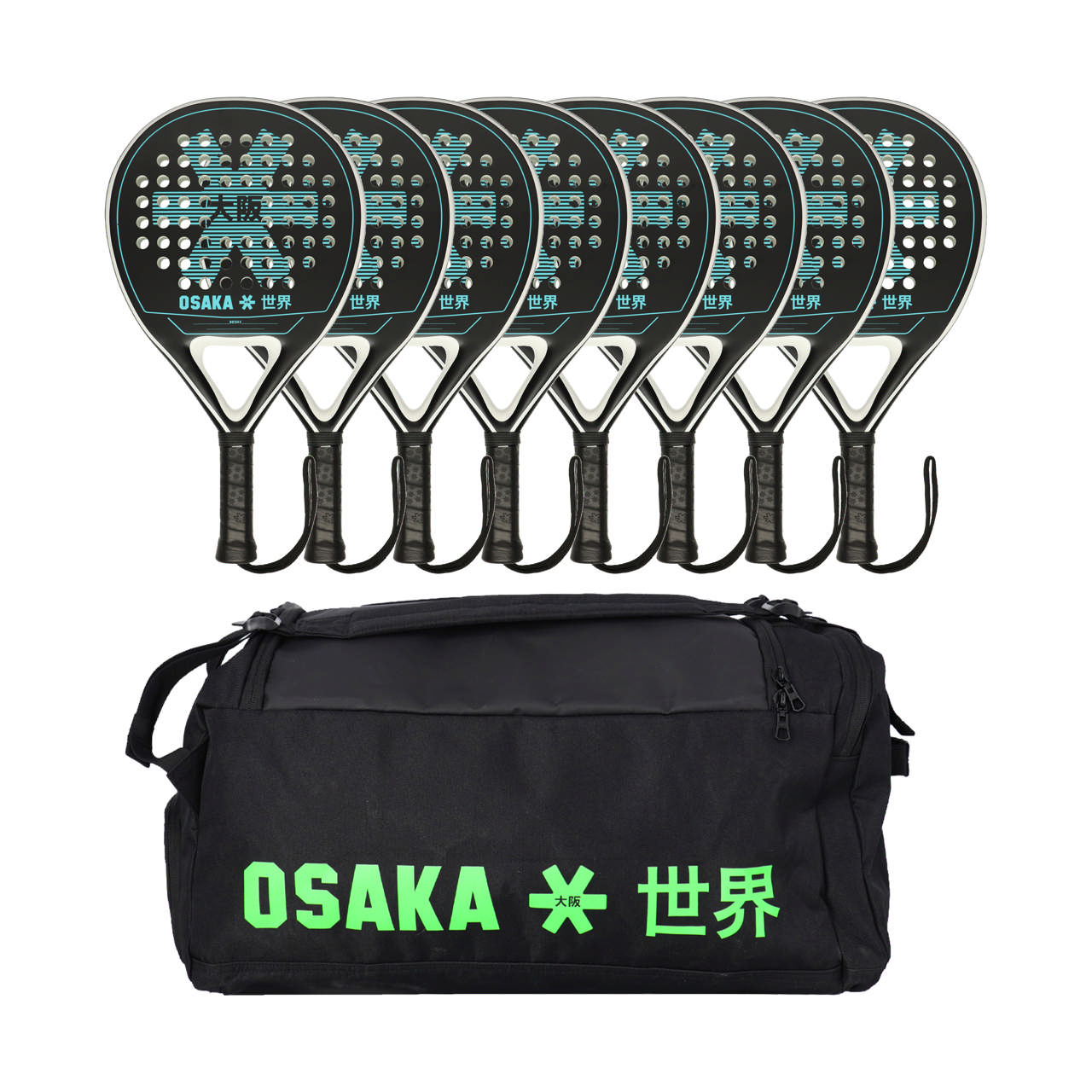 Padelrackset OSAKA Deshi, 8 padelrack och 1 väska
