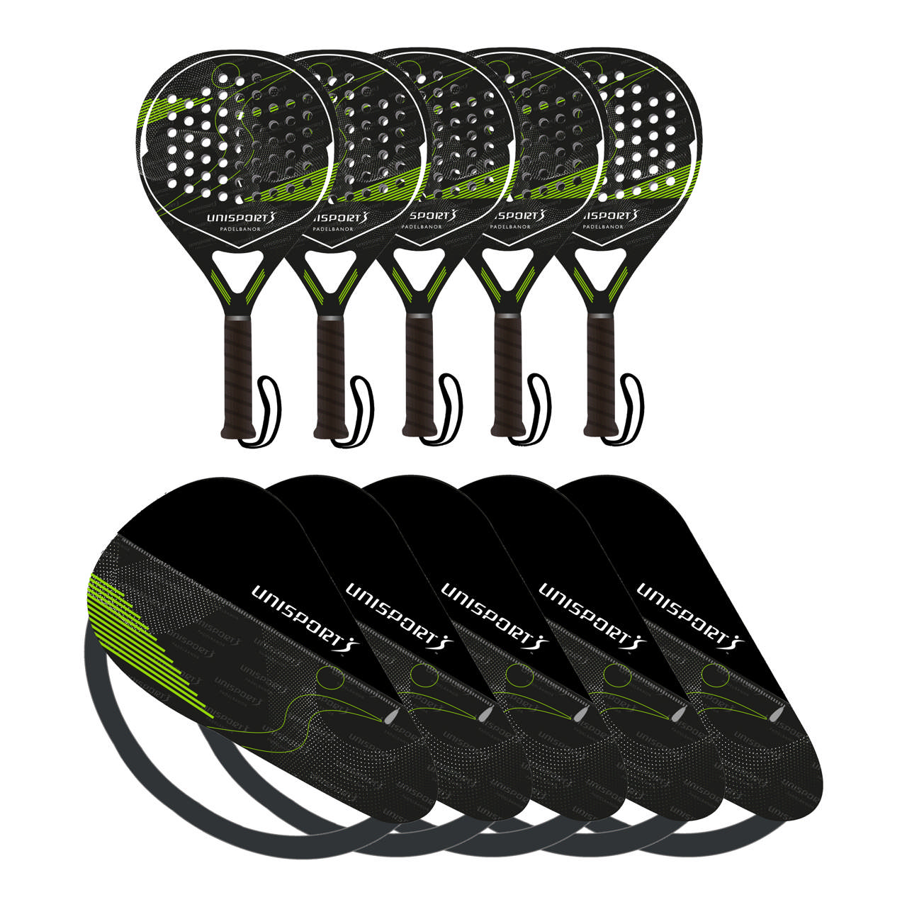Padelrack UNISPORT Carbon, 5-pack