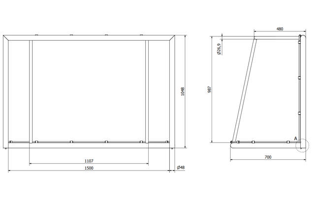 Ishockeymål junior 150x100cm