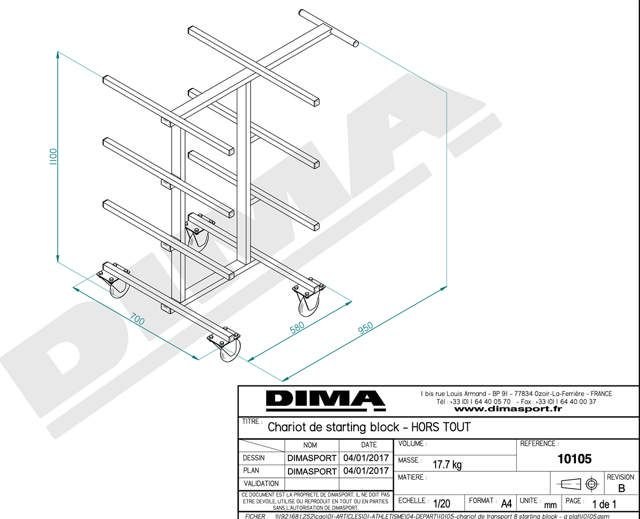 Opbevaringsvogn startblokke DIMA