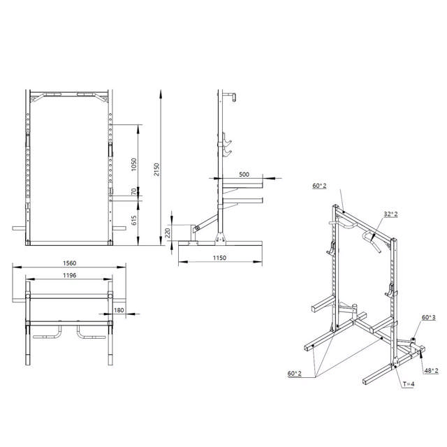 Kyykkyteline Recoil Half Rack Light