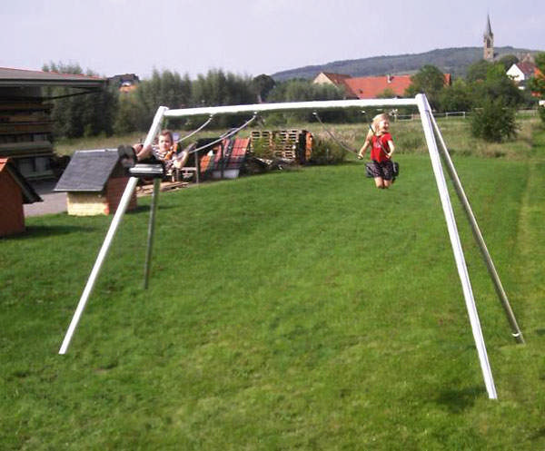 Uteaktivitet Double swing galvanized steel H: 2,60 m