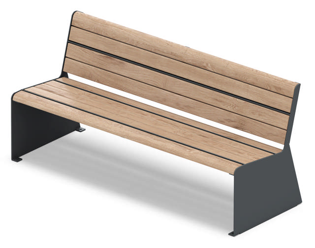 Parksoffa med ryggstöd