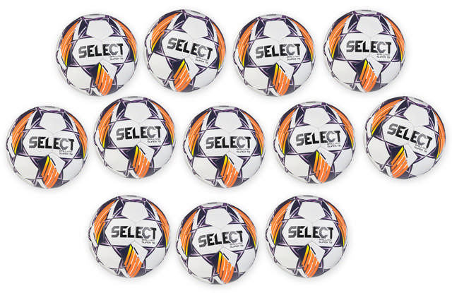 Fotboll SELECT Brilliant Super TB  v 24, Vit/Lila/Orange, strl 5, 12-p