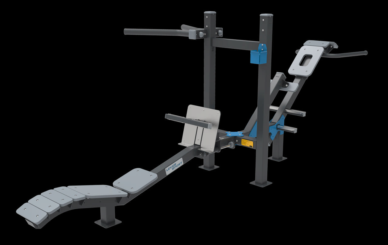 Kombination bål- och ryggträning med dips på stång