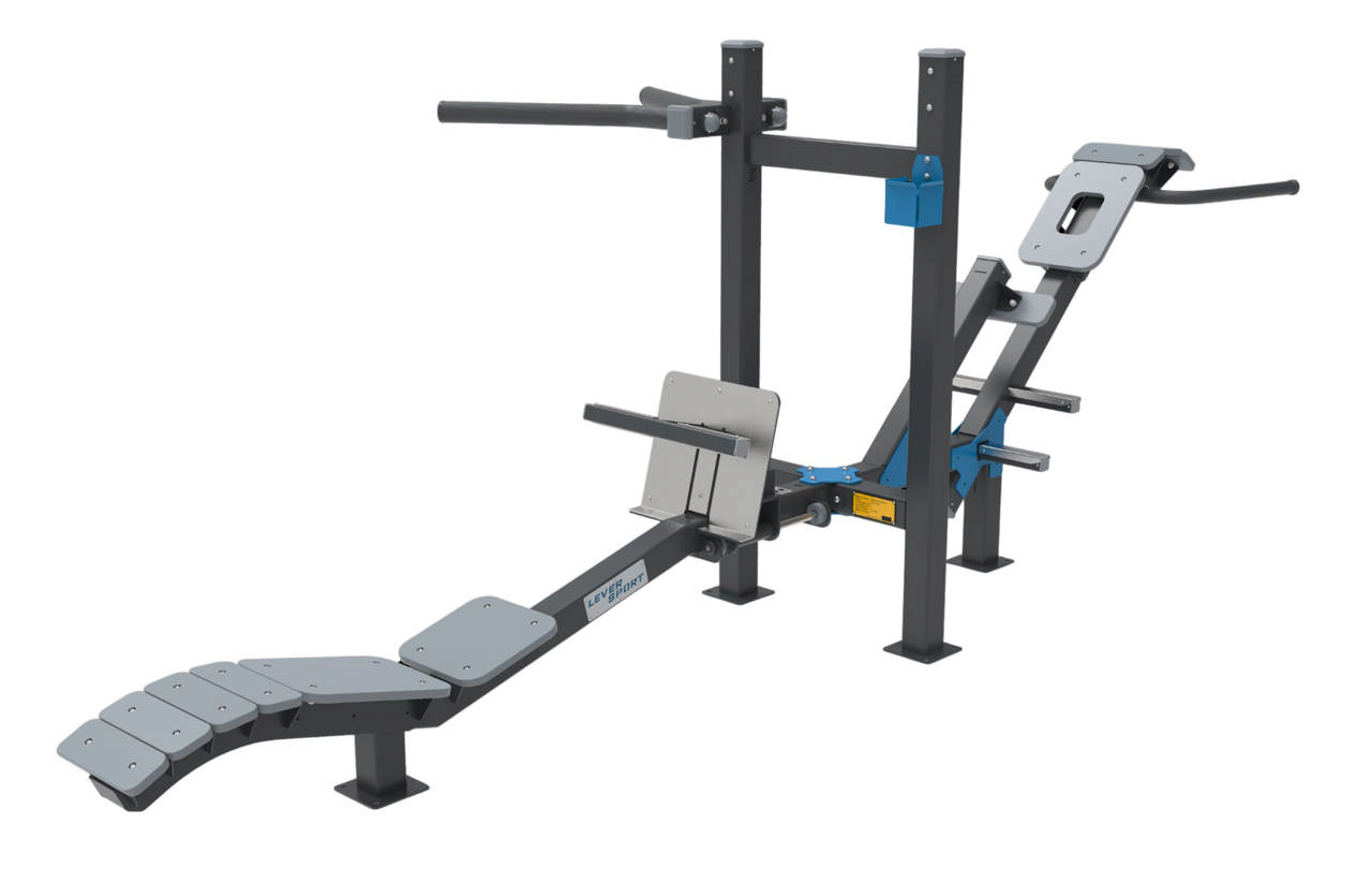 Kombination bål- och ryggträning med dips på stång