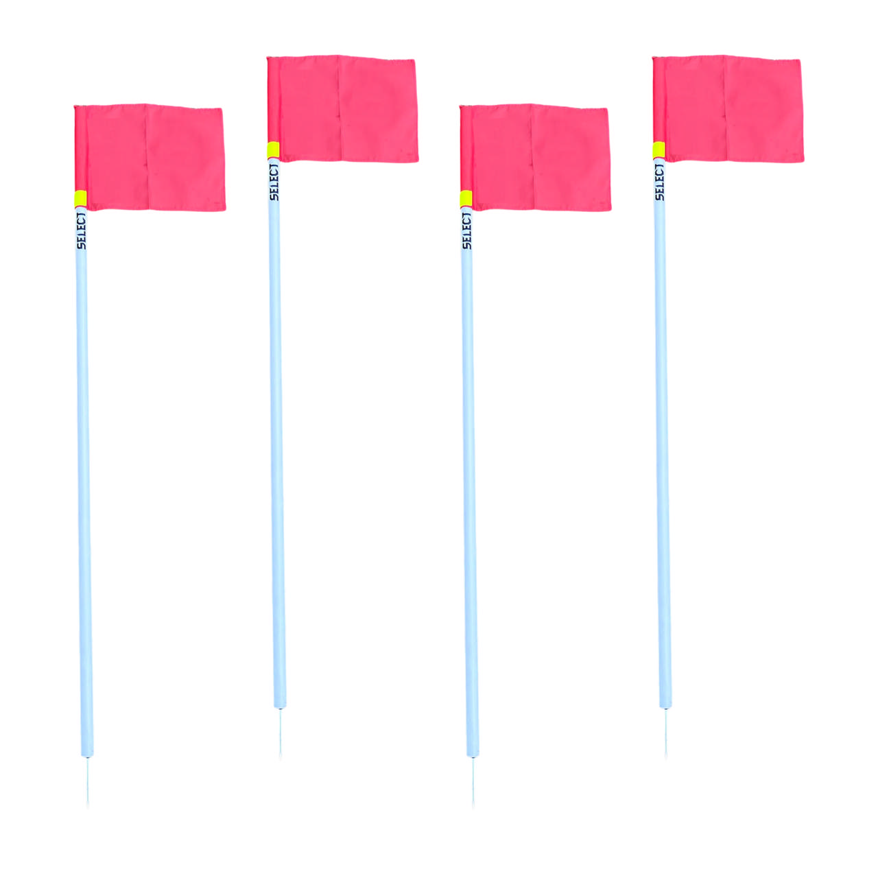 Fristående hörnstolpe med metallspets och flagga, 4-p