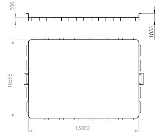 Fotbollssarg 3-mot-3 Basic, 15 x 10 m
