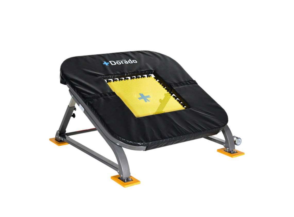 Dorado-36, inkl justerbart ben, ramskydd, 3 st transporthjul, gul duk
