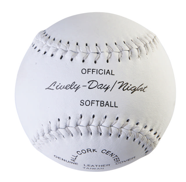 Softball hvit stor hard