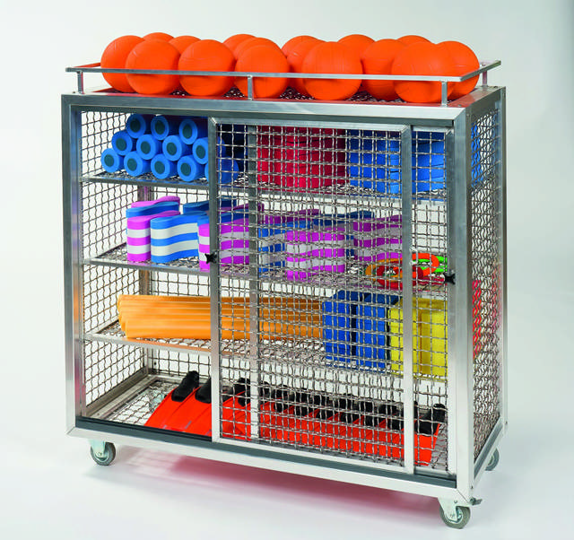 Säilytysvaunu L, pyörillä, 4-hyllytasoa