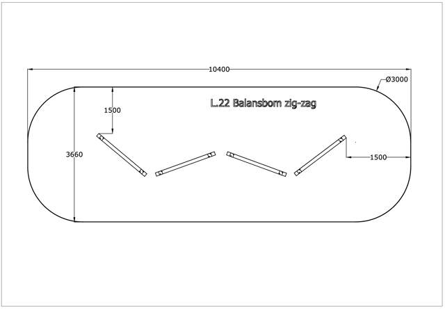 Balansbom ZigZag, hinderbana