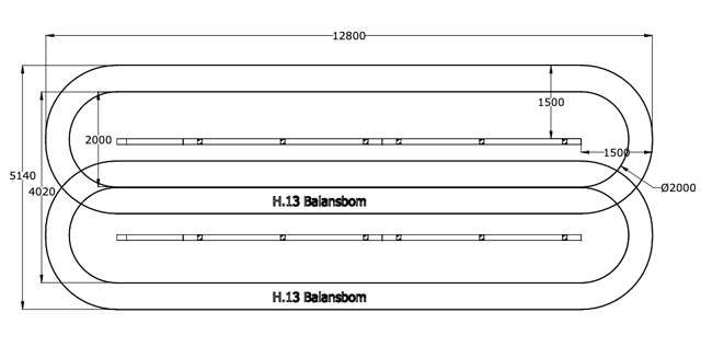 Balansbom (ingår 2 st), hinderbana