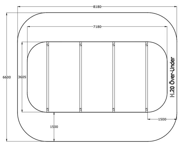 Över-Under (2 st låga, 2 st höga), hinderbana