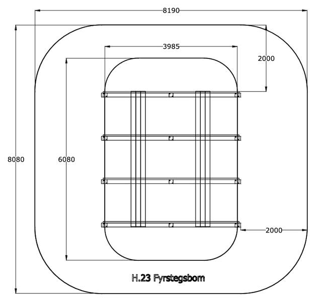 Fyrstegsbom, hinderbana