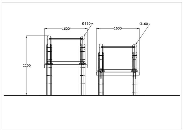 Ryggdrag, 2 lika redskap med olika tyngd