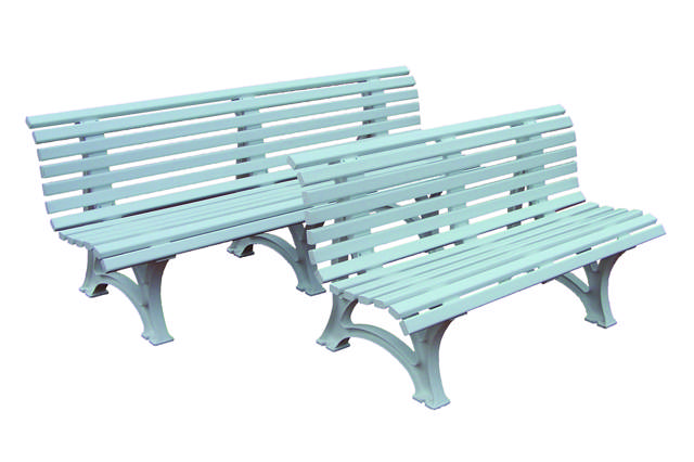 Sittbänk i plast, bredd 1,5 m