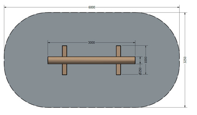 Balansstock i lärk, lek/motorik