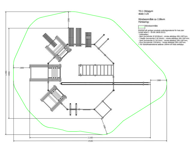Oktagym Utform, 13 redskap