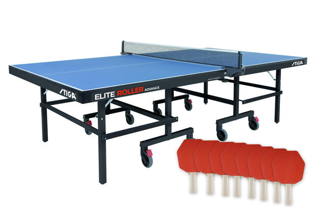 Bordtennisbord STIGA Elite Roller Advance, inkl nät (clip) + 8 rack (cybershape hobby)