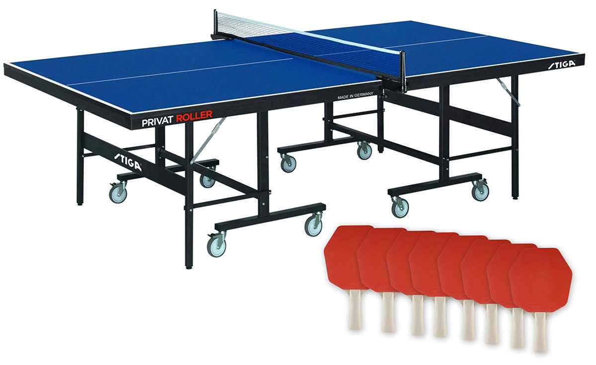 Bordtennisbord STIGA Privat Roller, inkl nät (clip) + 8 rack (cybershape hobby)